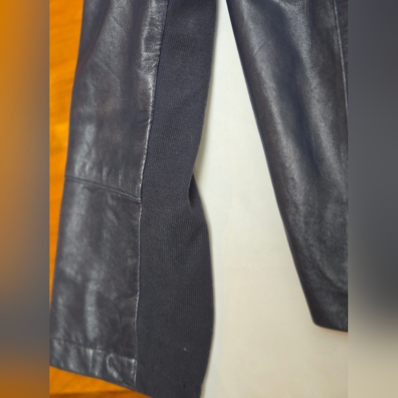 Vince steel grey leather jacket. zips and snaps, with front pockets.  women's L - Picture 10 of 16